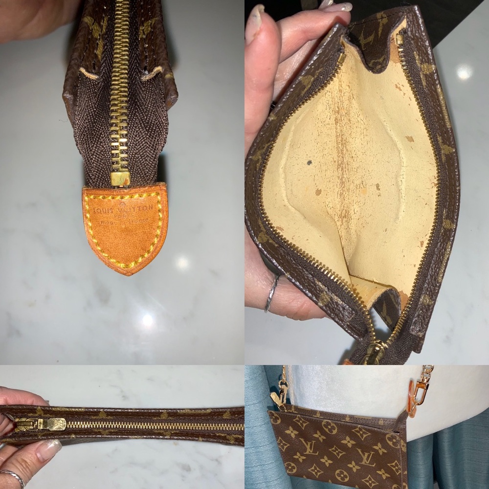 Louis Vuitton Brown Monogram Crossbody Pouch with Gold Chain - Picture 7 of 8